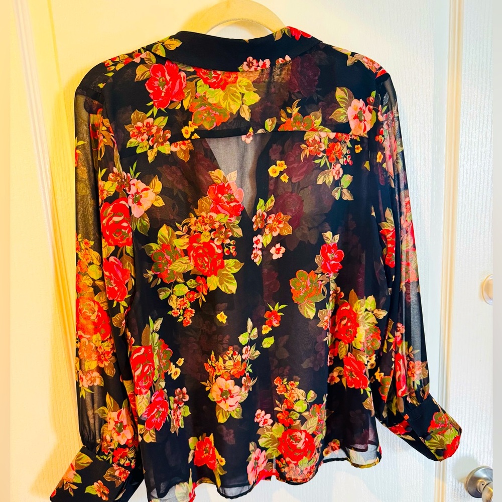 Zara brand size extra large, colorful floral blouse